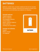 Ladda upp bild till gallerivisning, Informationsskylt Batterier