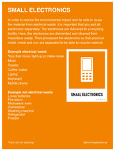 Ladda upp bild till gallerivisning, Informationsskylt Småelektronik
