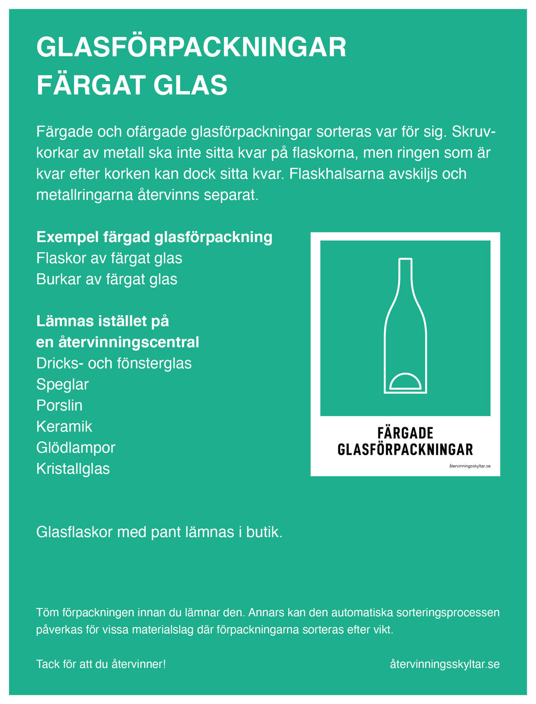 Informationsskylt Färgat Glas