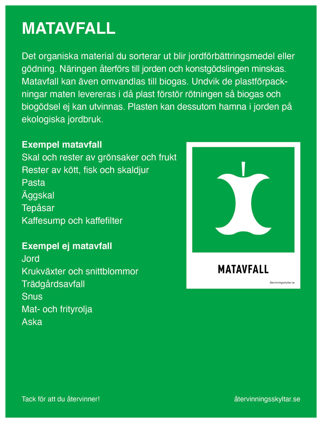 Information Sign Food Waste
