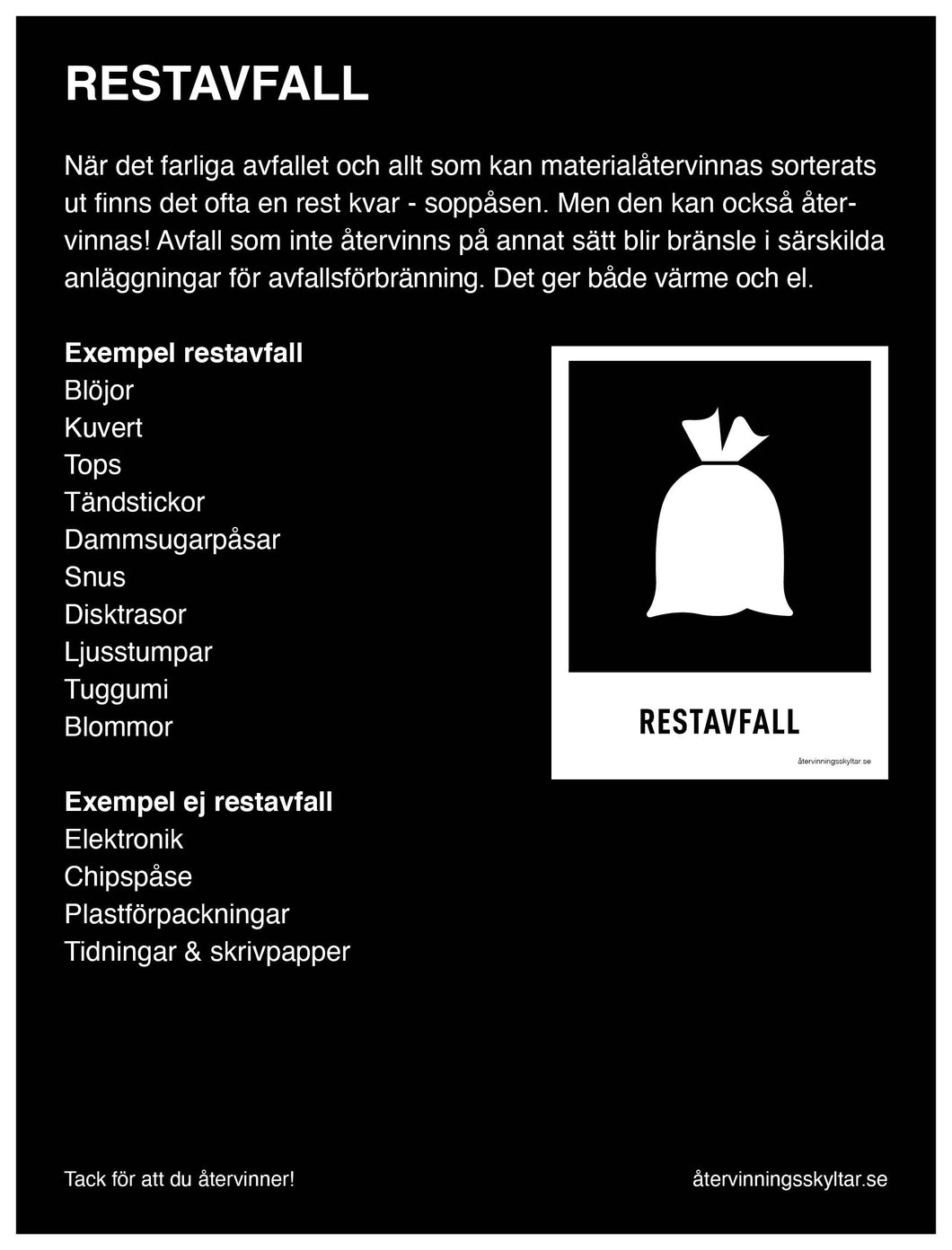 Information Sign Residual Waste